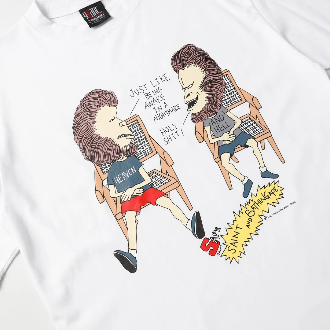 Saint Michael series trendy T craft letter drawing round neck short sleeves Style number: D3190P110 Color: black Size: S M L XL